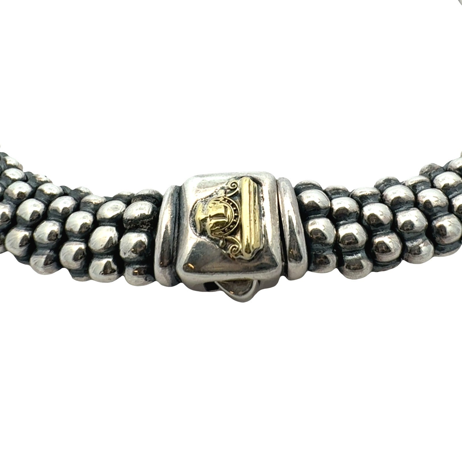 LAGOS Caviar Sterling Silver and 18k Yellow Gold Necklace5