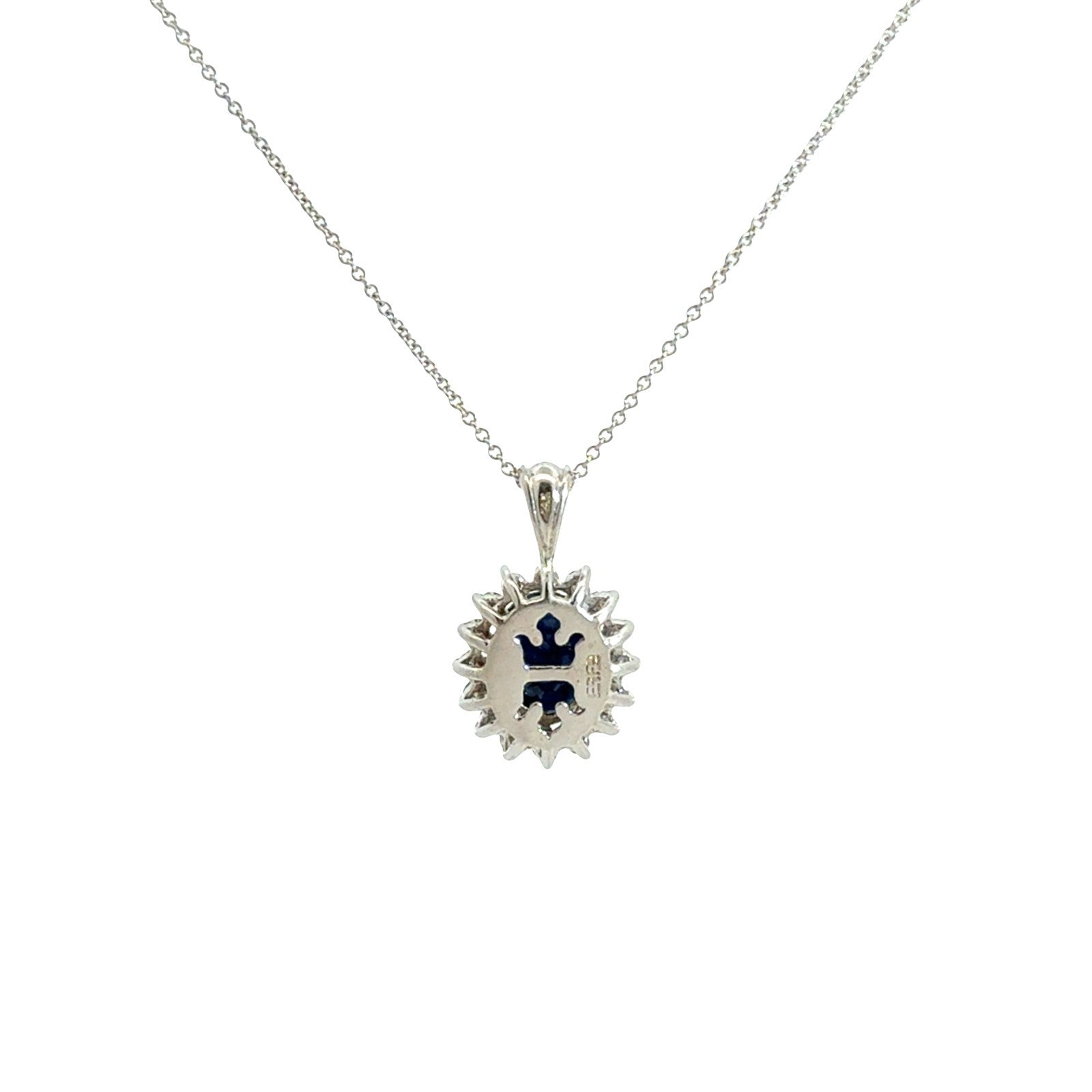 Effy 14k White Gold 1.88tcw Sapphire & 0.44cttw Diamond Halo Pendant & Necklace3