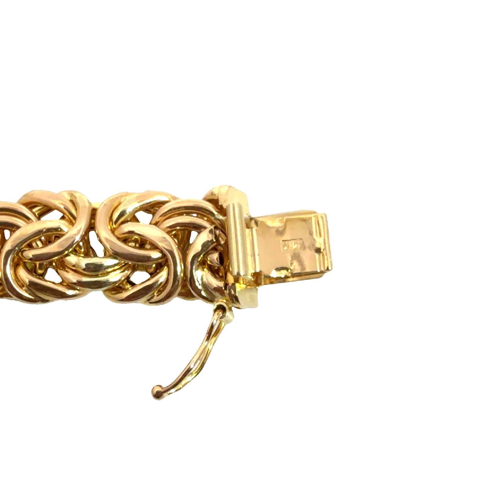 14k Yellow Gold Woven Byzantine Chain Bracelet 7.5"4