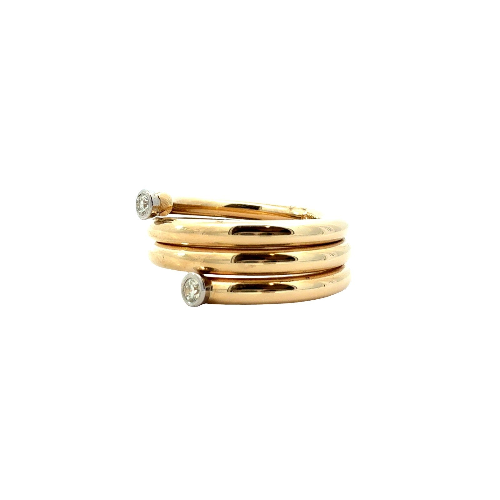 14k Yellow Gold 0.09cttw Bezel-Set Diamond Wrap Ring3