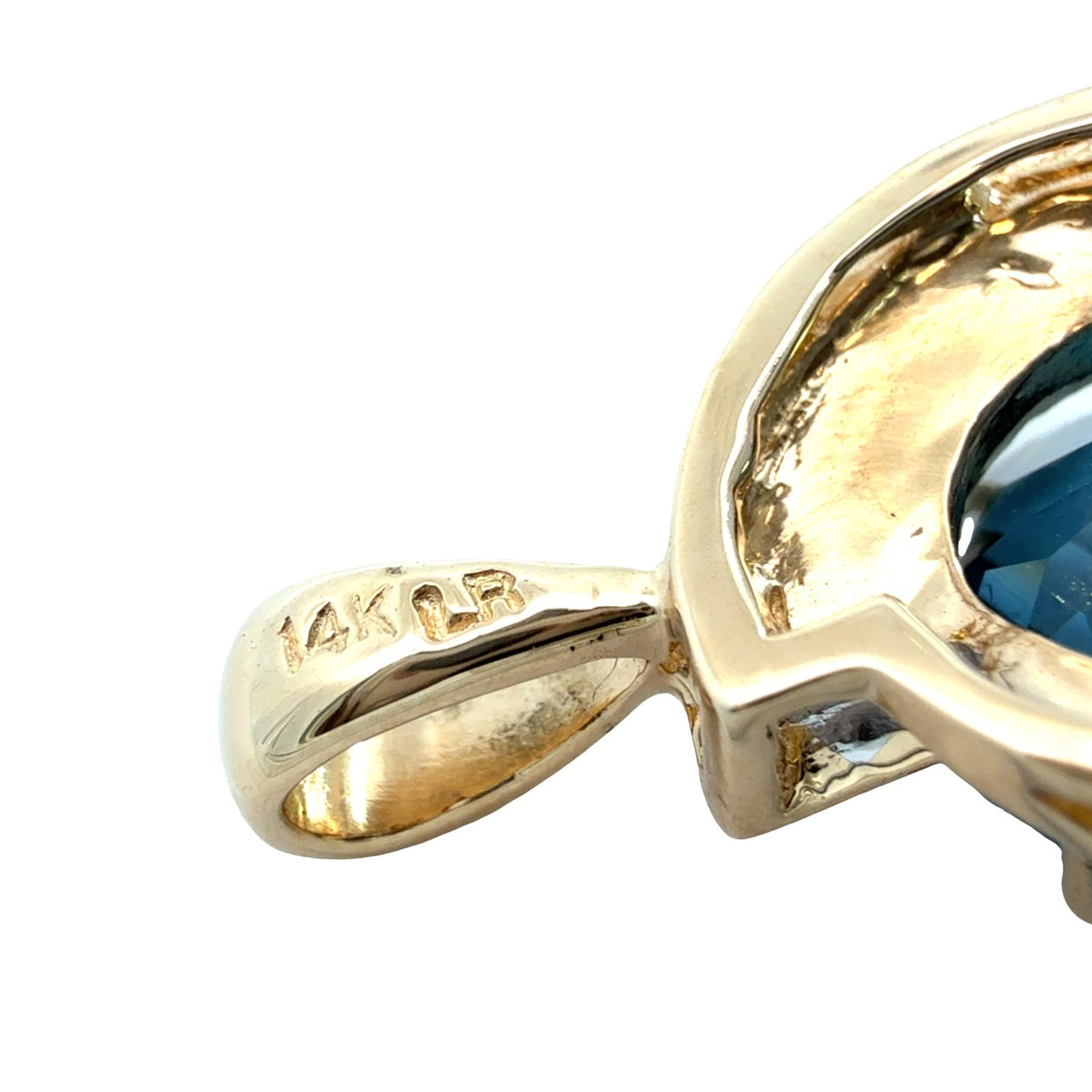 14k Yellow Gold 6.51tcw Oval Topaz and 0.08cttw Diamond Pendant6