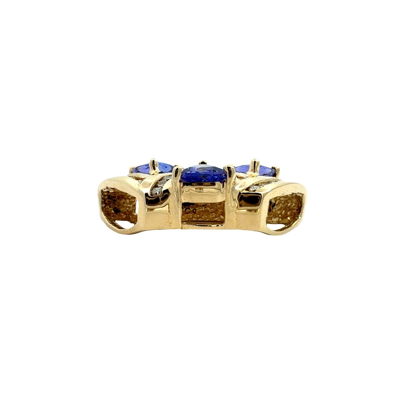 14k Yellow Gold 1.35cttw Tanzanite and 0.32cttw Diamond Geometric Slider Pendant3