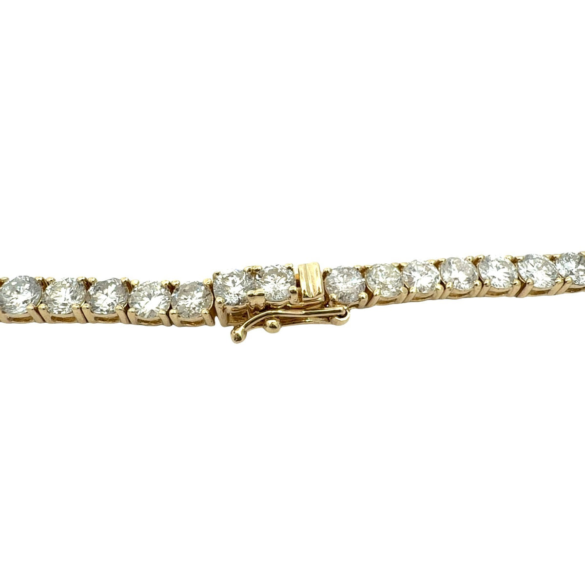 NEW 14k Yellow Gold 21.63cttw Diamond Tennis Necklace 16.5"5