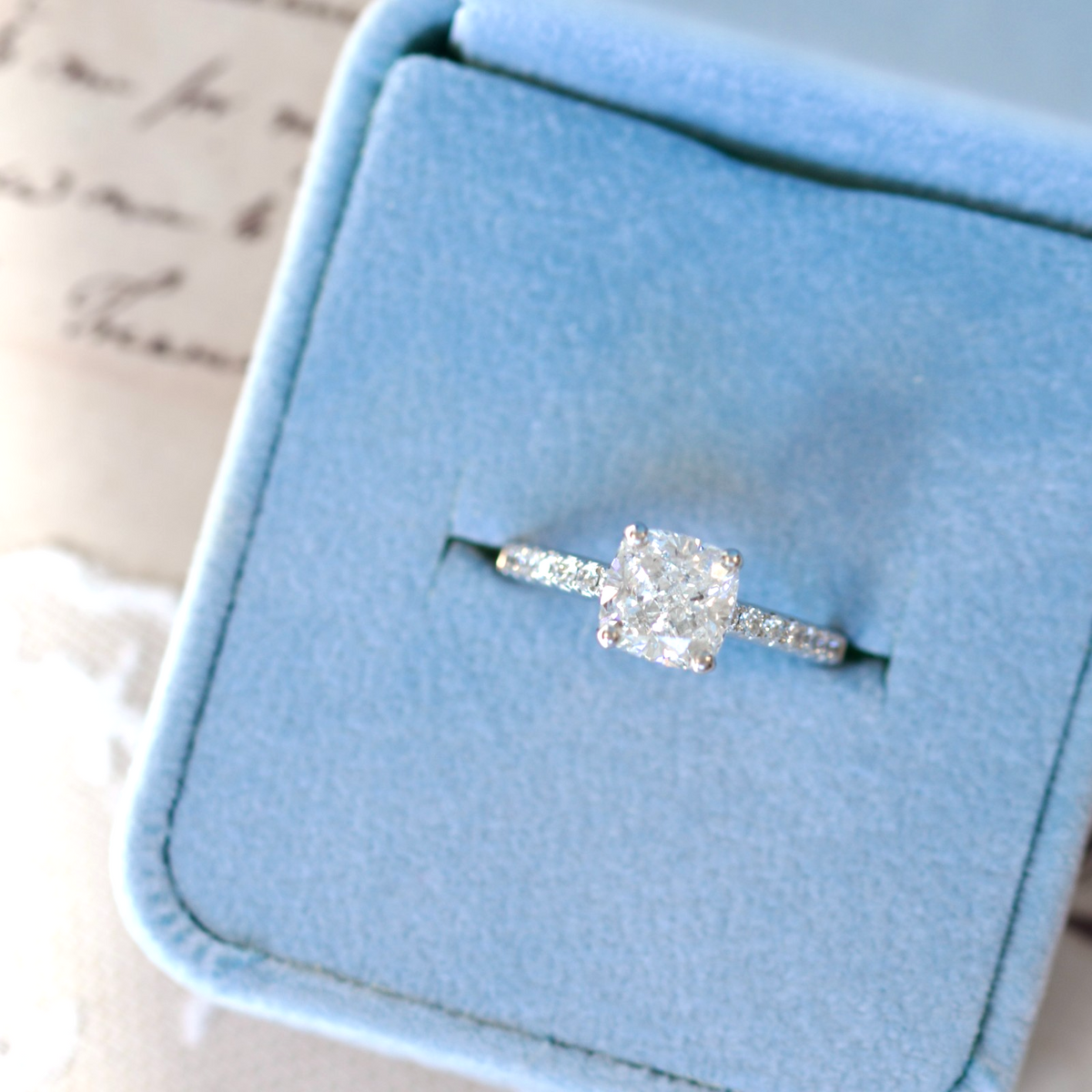 14k White Gold Cushion-Cut 2.26cttw Diamond Engagement Ring0