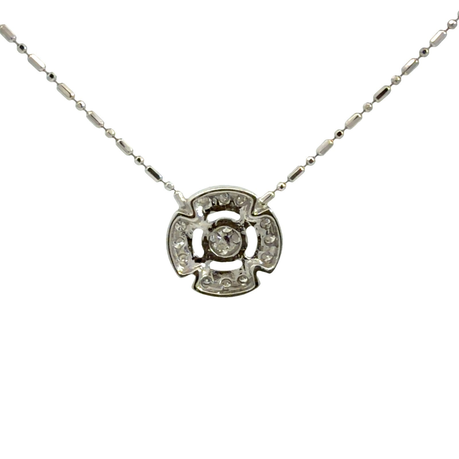 Vintage 18k White Gold 0.28ctw Necklace 16.5"3