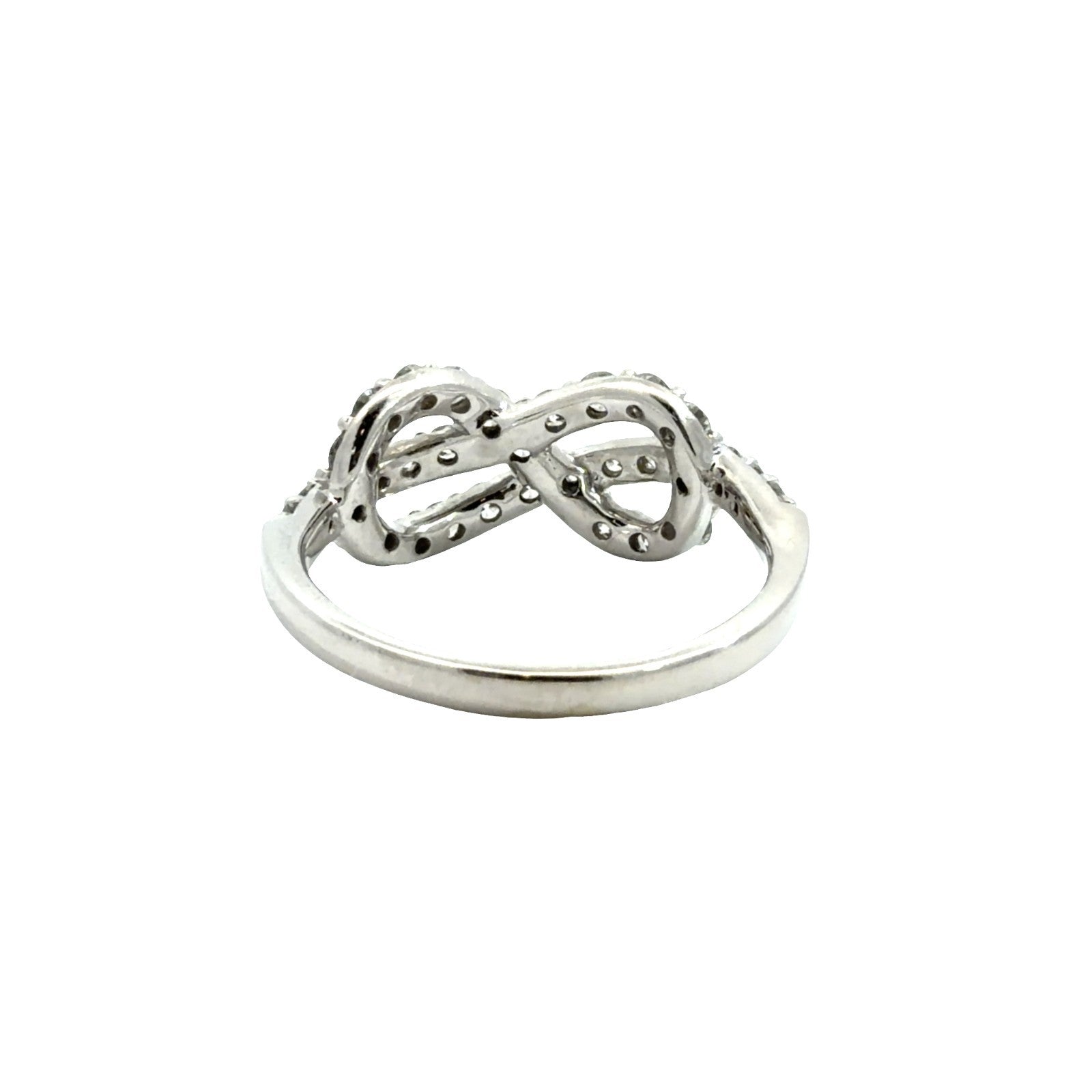 14k White Gold 0.93ctw Round Brilliant Diamond Infinity Ring Size 7.52