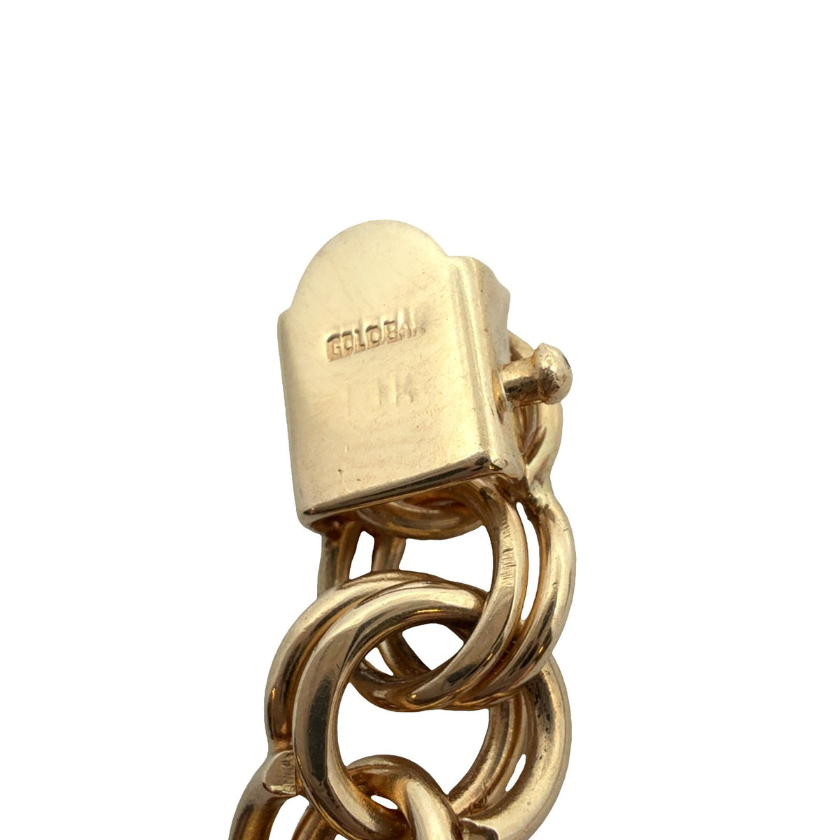 Stamped 14k Yellow Gold Double Link Chain Bracelet 7.5"3