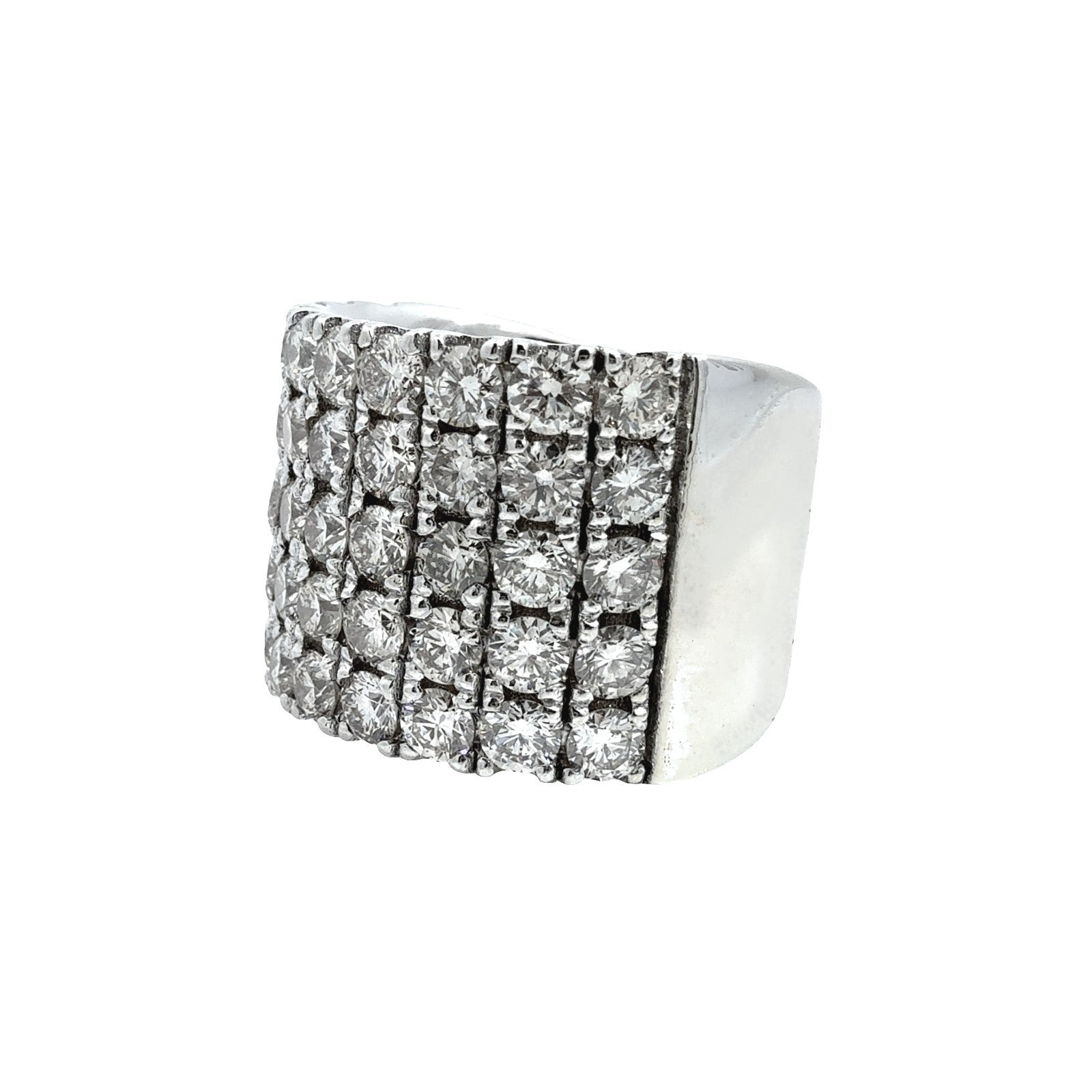14k White Gold Five-Row 4.75cttw Diamond Band Ring1