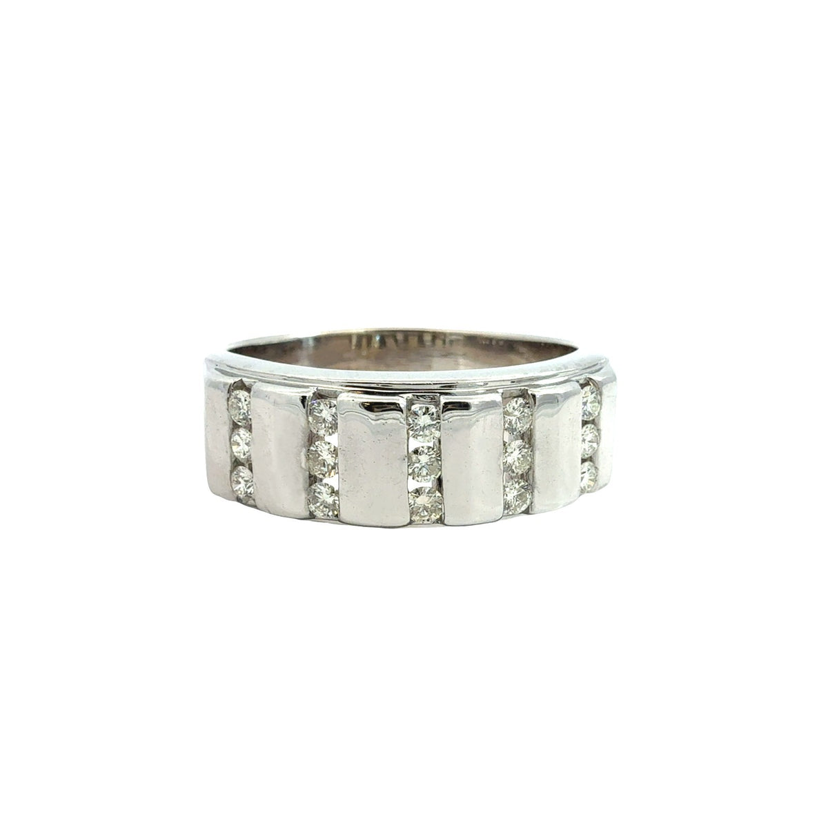 14k White Gold 0.50cttw Diamond Channel Set Men's Band Ring1