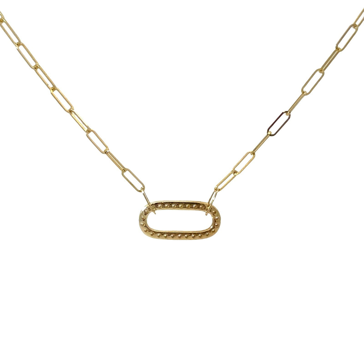 Estate 14k Yellow Gold and Diamond Chain Link Necklace 18"1