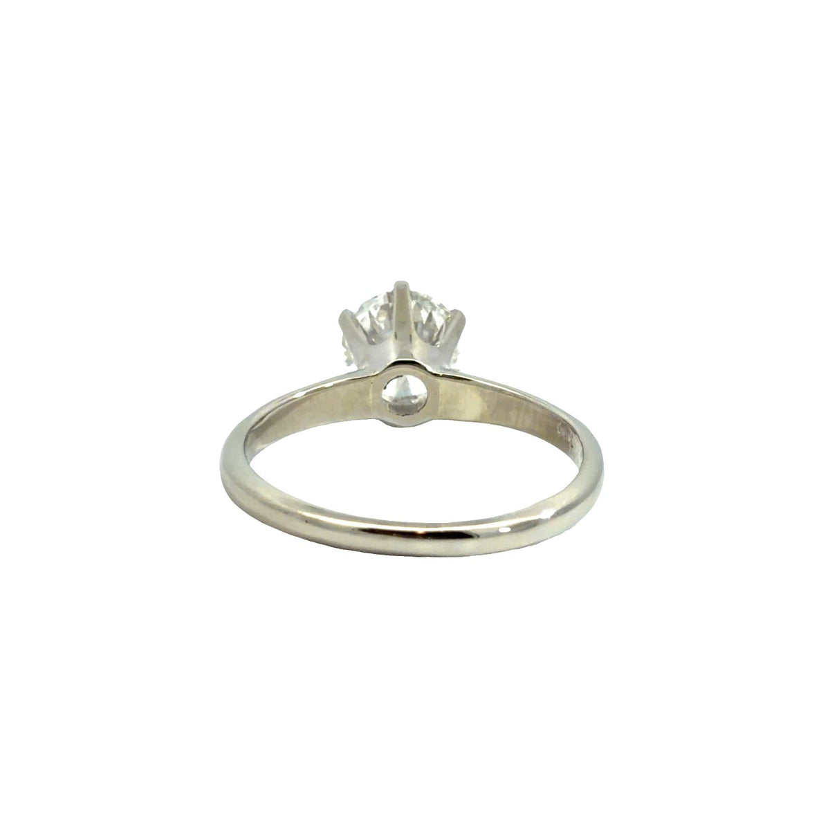 14k White Gold Stamped Solitaire 1.60cttw Diamond Ring Size 5.752