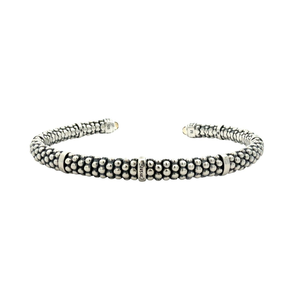 LAGOS Caviar Sterling Silver and Citrine Cuff Bracelet Medium 6.5"0