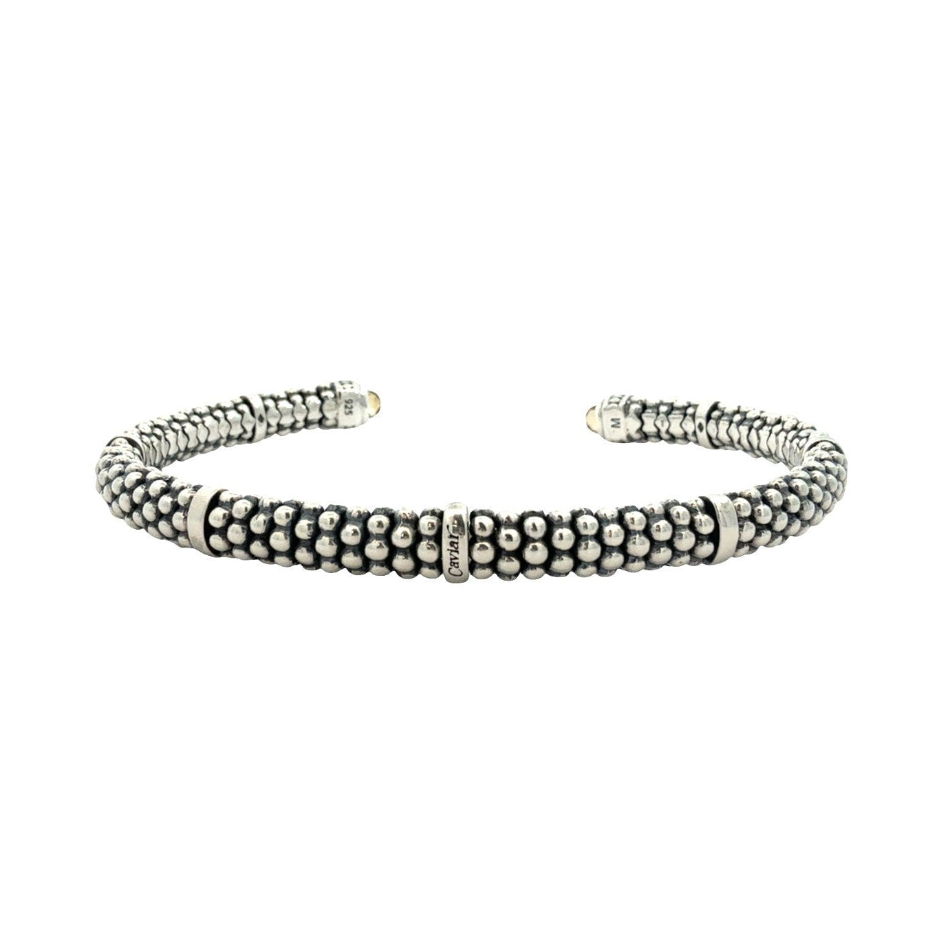LAGOS Caviar Sterling Silver and Citrine Cuff Bracelet Medium 6.5"0