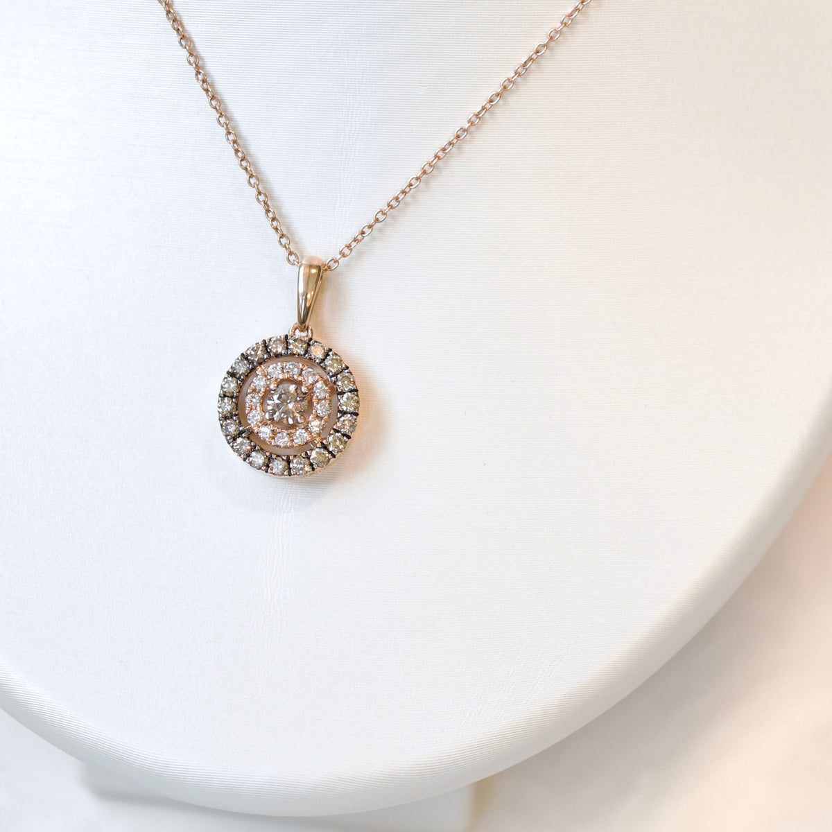 Le Vian 14k Rose Gold 0.61cttw Diamond Halo Pendant Necklace0
