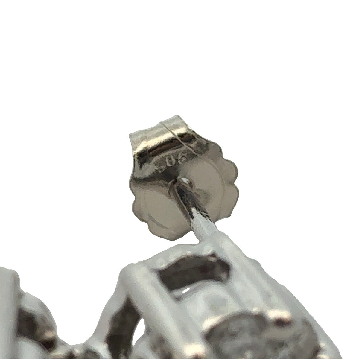 14k White Gold and 1.89ctw Diamond Tiered Floral Drop Earrings6