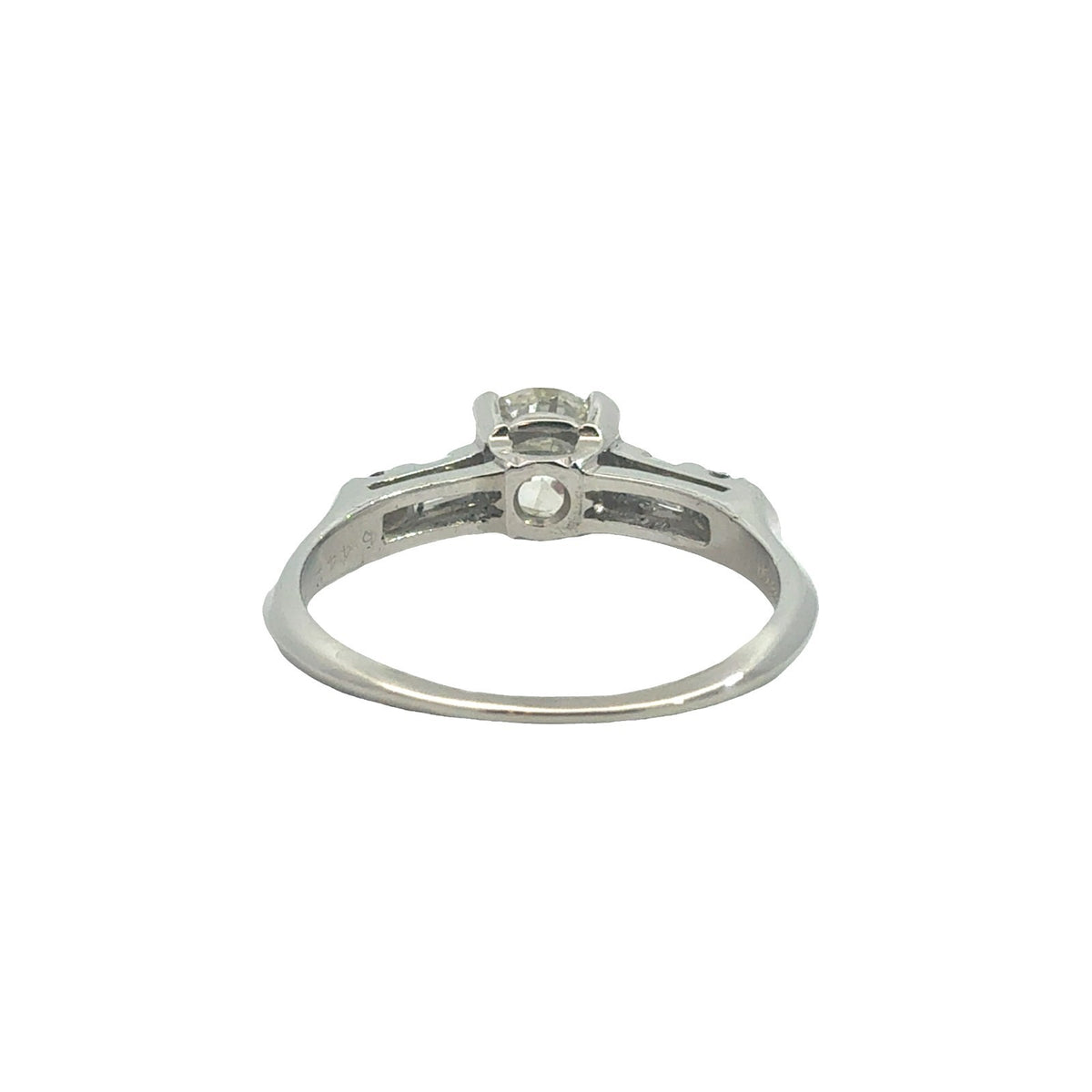 Platinum 1.49ctw(1.11ctw) Euro Cut Diamond Engagement Ring4