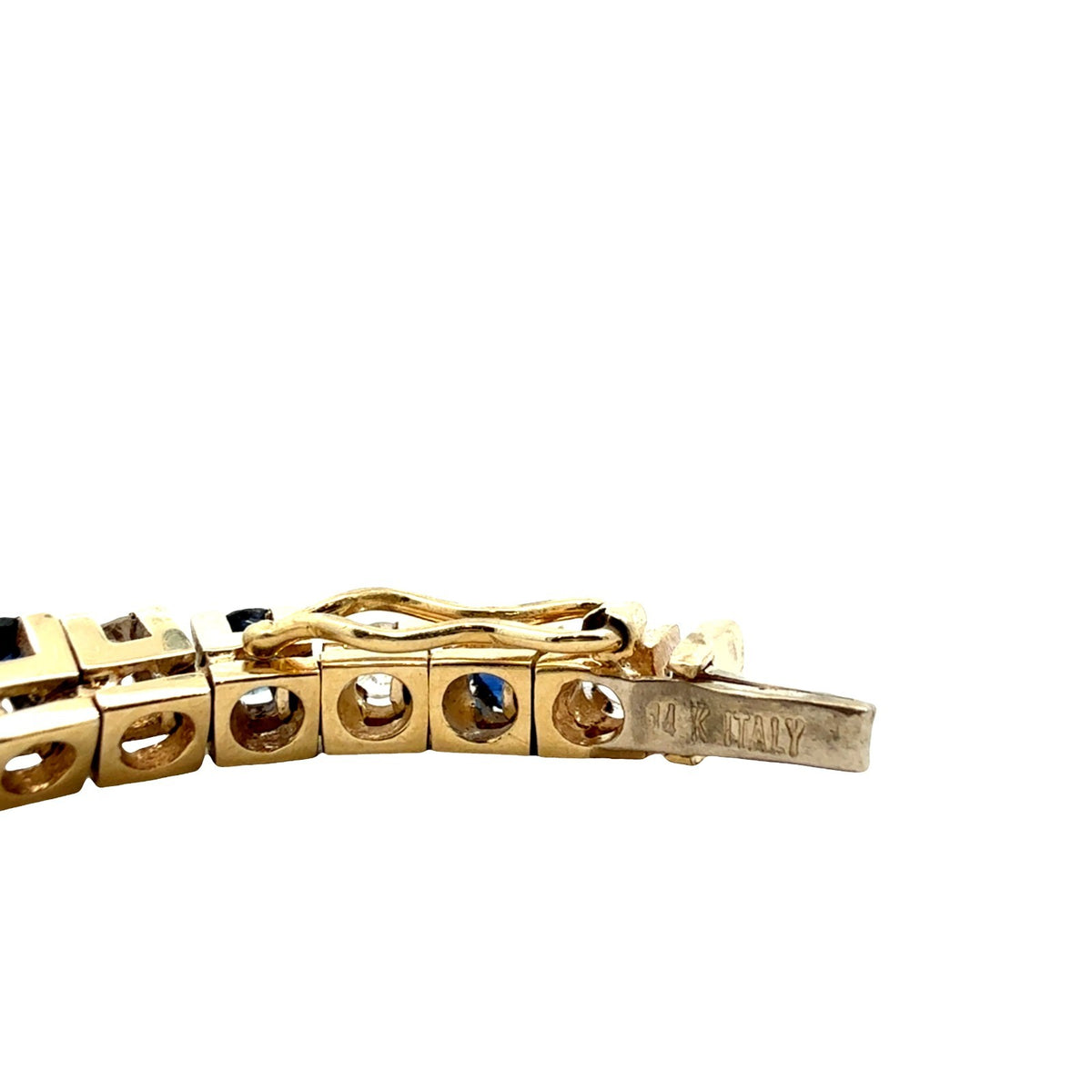 14k Yellow Gold 2.40cttw Sapphire and 1.35cttw Diamond Tennis Bracelet5