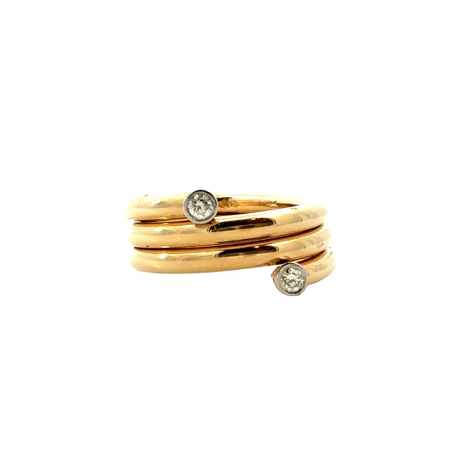 14k Yellow Gold 0.09cttw Bezel-Set Diamond Wrap Ring0
