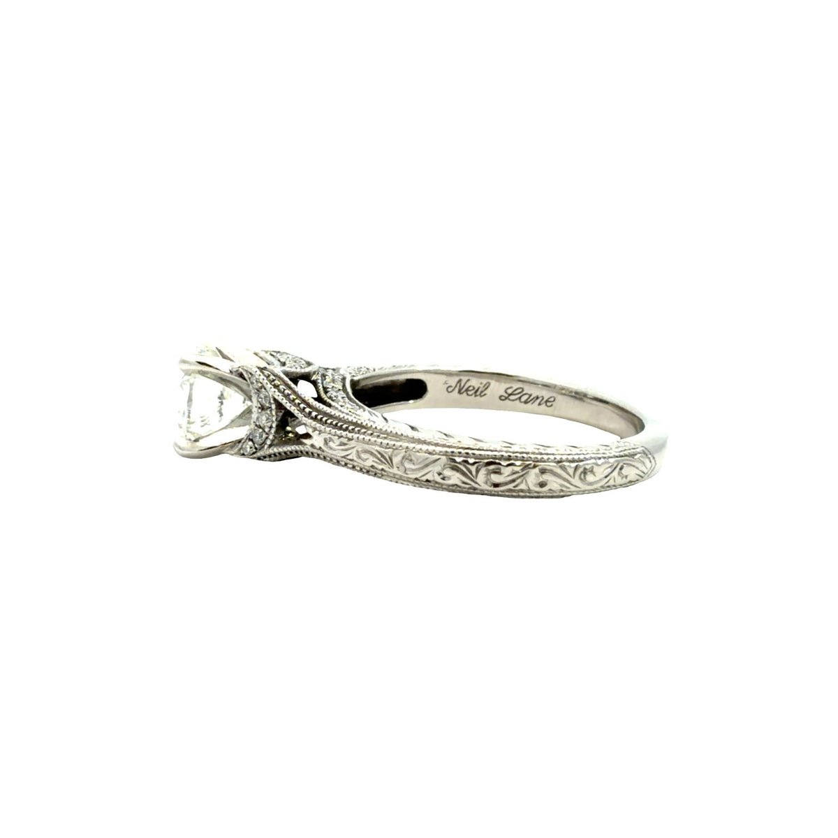 Neil Lane Vintage-Style 14k White Gold Milgrain 1.14cttw Diamond Engagement Ring2