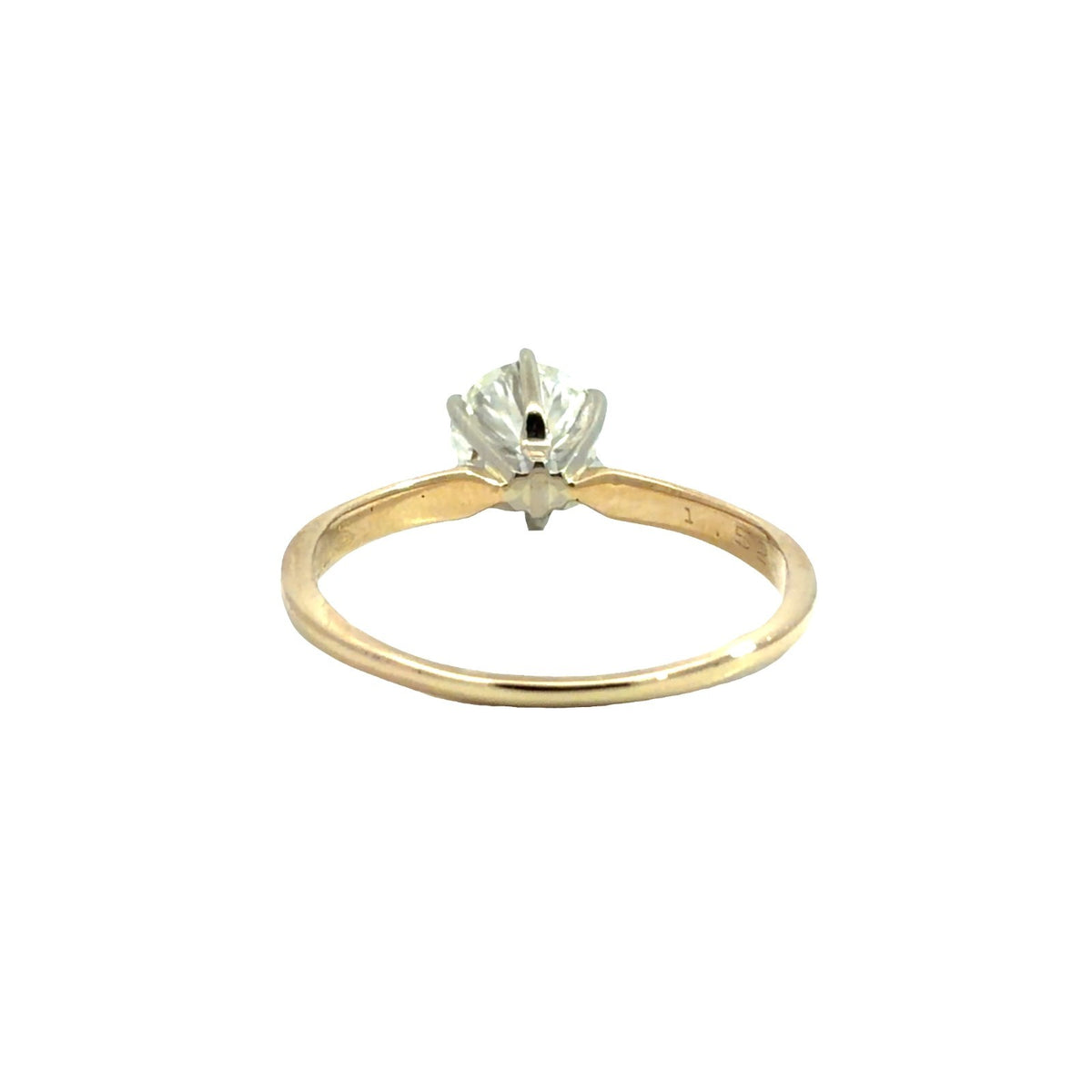 14k Yellow Gold Round Brilliant Solitaire 1.21cttw Diamond Engagement Ring 72