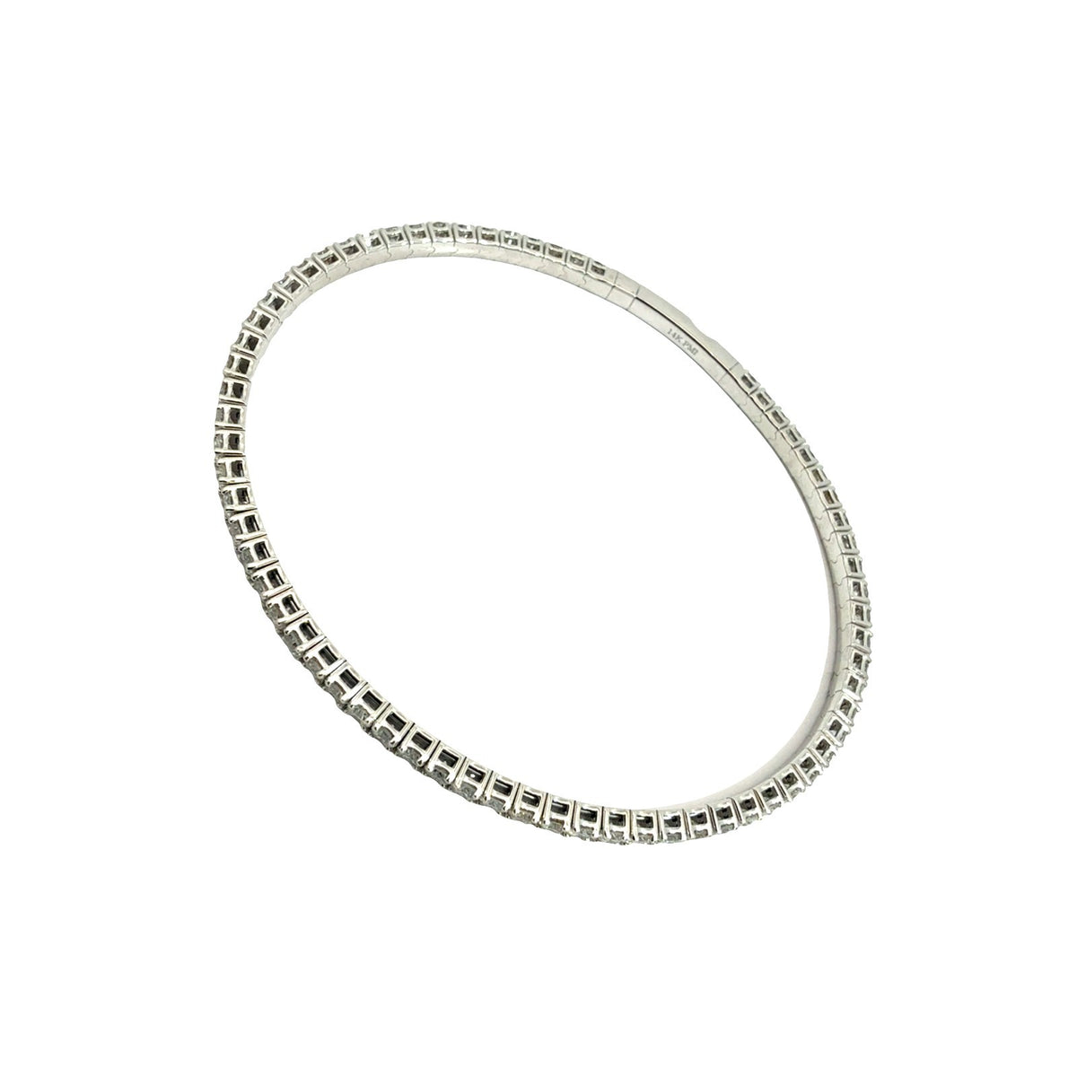 NEW 14k White Gold and 3.47cttw Flex Bangle Tennis Bracelet1