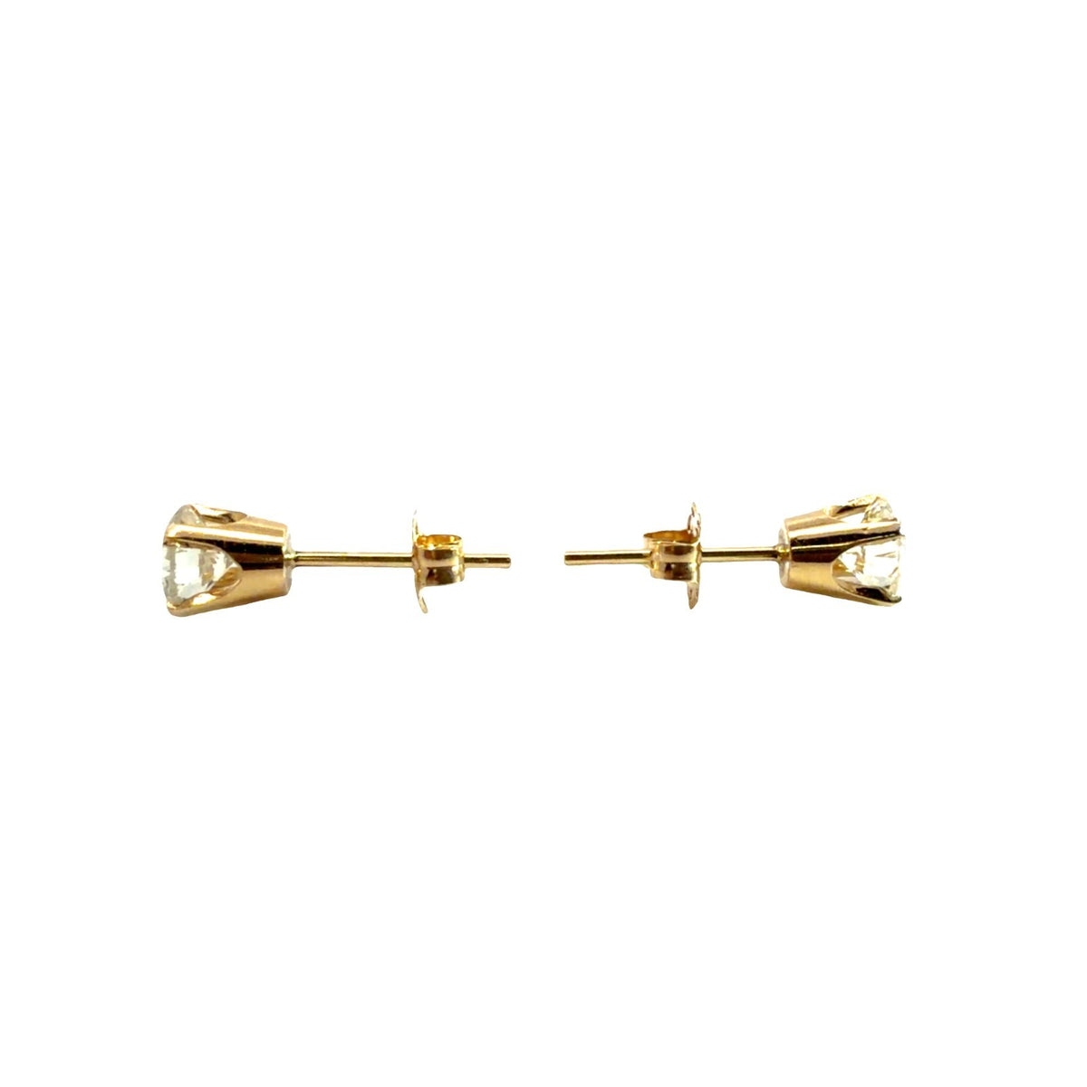 Estate 14k Yellow Gold Round Brilliant 0.76cttw Diamond Stud Earrings3