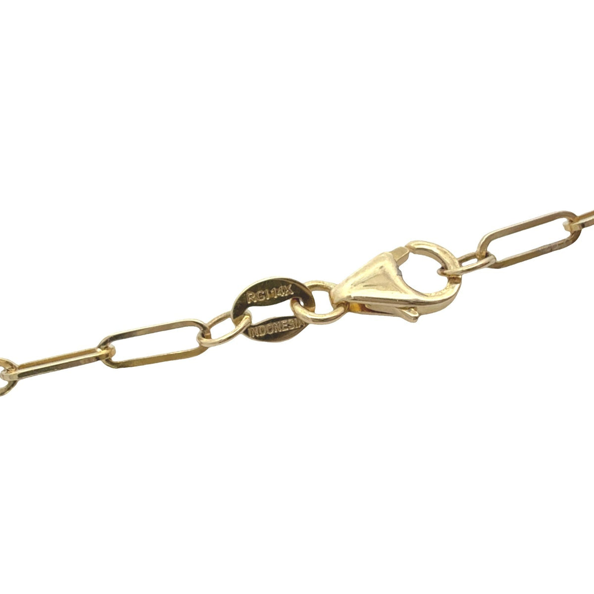 Estate 14k Yellow Gold and Diamond Chain Link Necklace 18"2