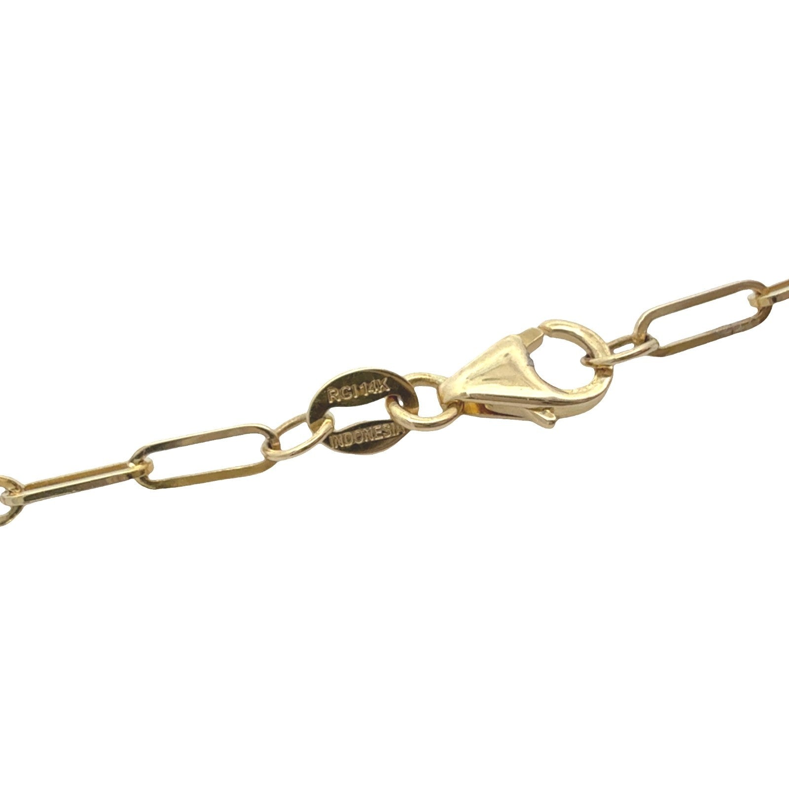 Estate 14k Yellow Gold and Diamond Chain Link Necklace 18"2