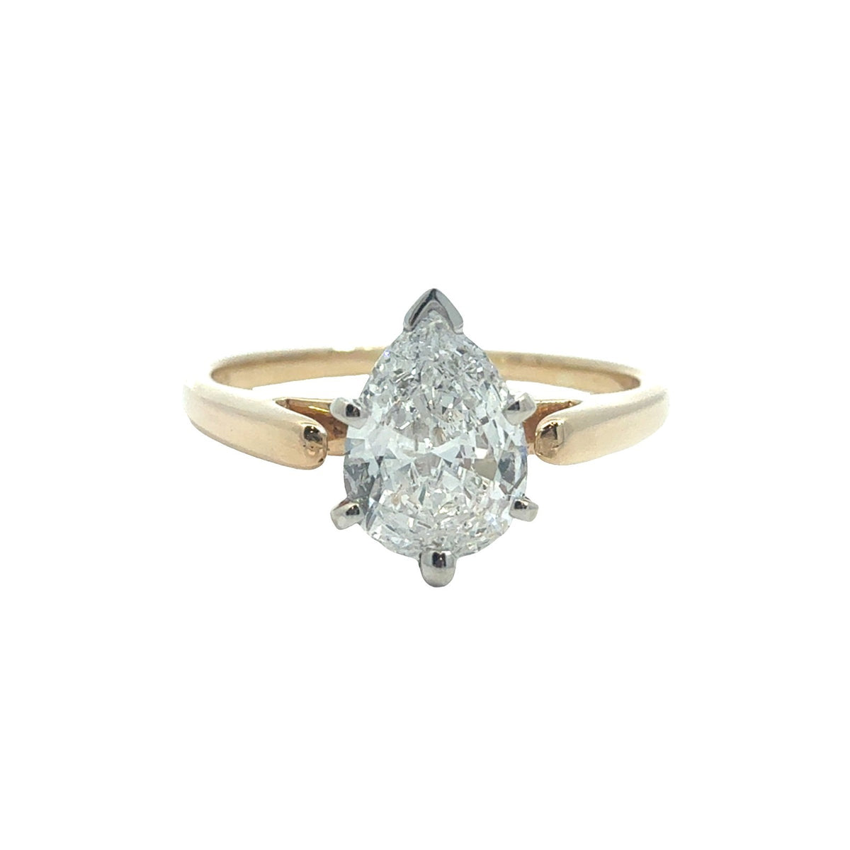 14k Yellow Gold and 0.94ctw Pear Diamond Engagement Ring Size 6.51