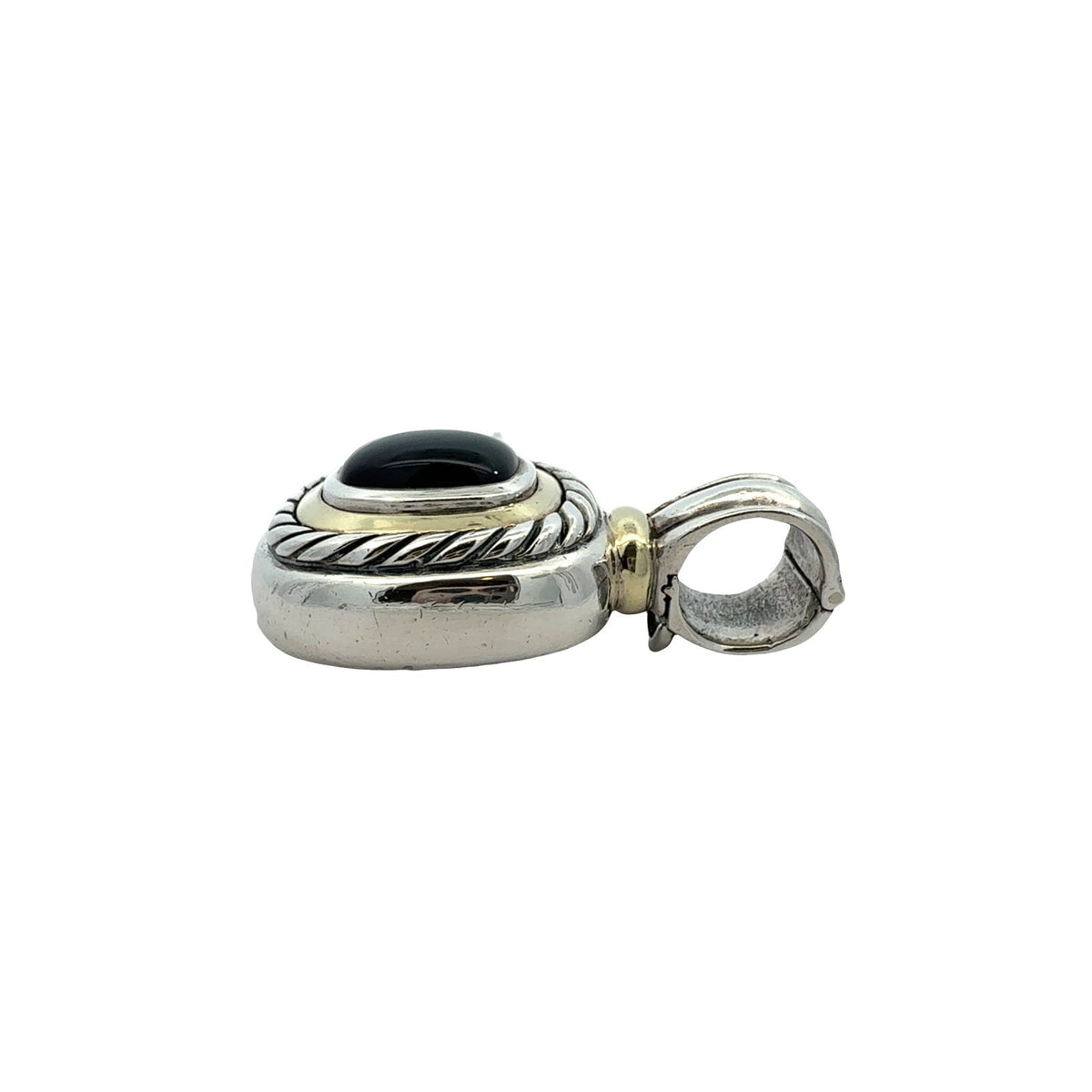 David Yurman Sterling Silver & Onyx Albion Enhancer Pendant with 14k Accents4