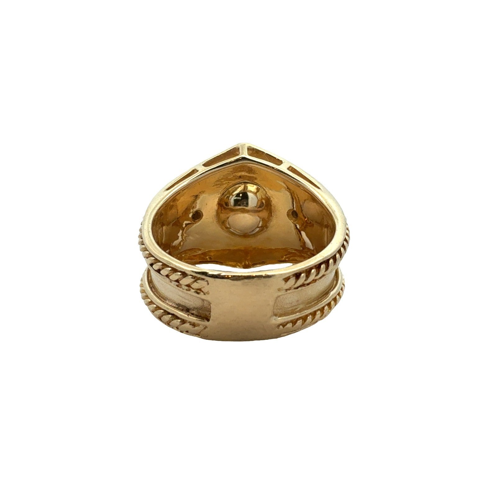 14k Yellow Gold Pearl & 0.01ctw Diamond Vintage-Inspired Cocktail Ring Size 63