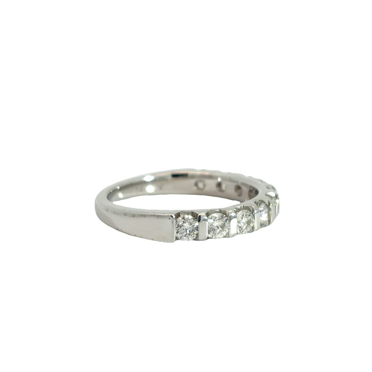 14K White Gold 10 Diamond 0.80ctw Wedding Band Ring3