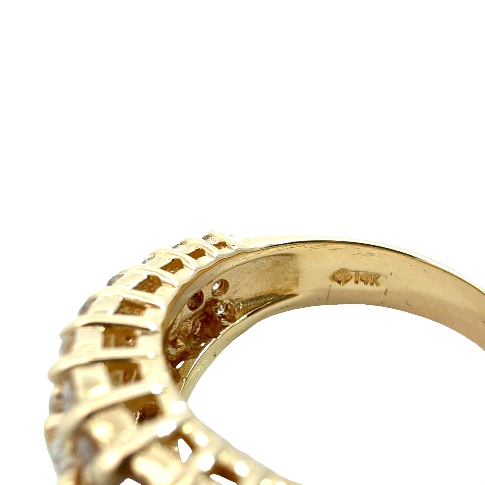 14k Yellow Gold Three-Row 1.48cttw Diamond Band Ring5