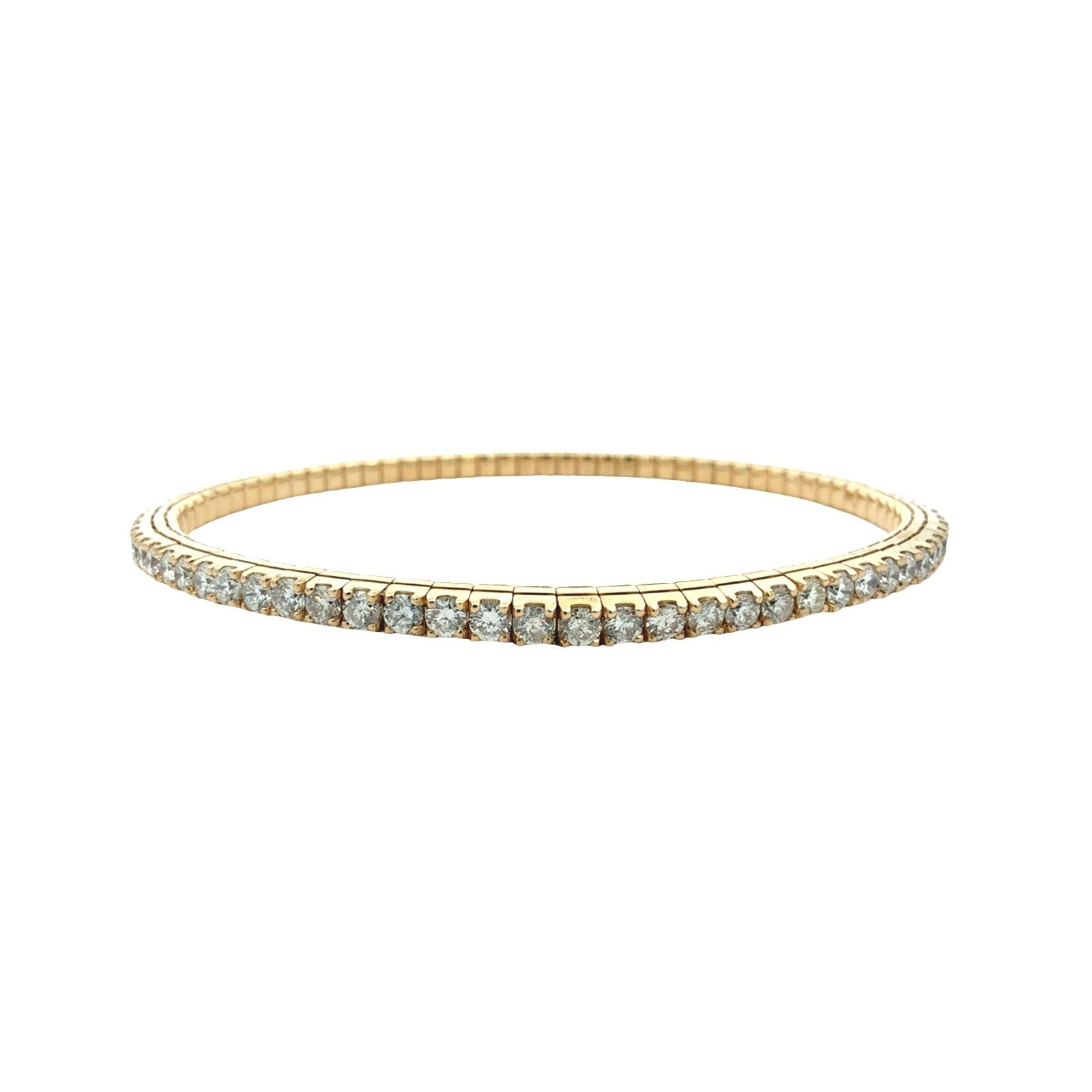 NEW 14k Yellow Gold 3.45cttw Diamond Stretch Tennis Bracelet 1