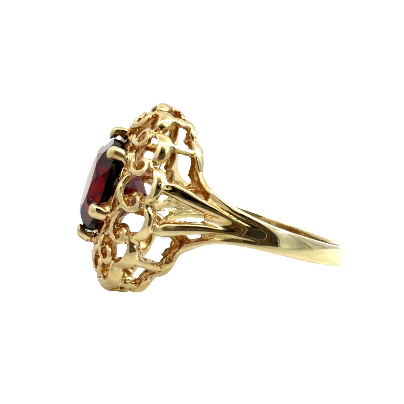 Vintage 10k Yellow Gold 2.44ctw Garnet Ring Size 60
