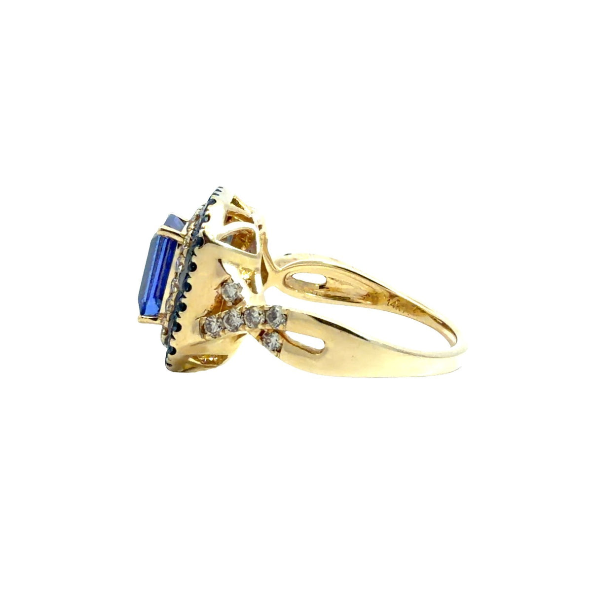 Le Vian 14k Yellow Gold Sapphire Diamond & 1.58tcw Emerald Cut Tanzanite Ring1