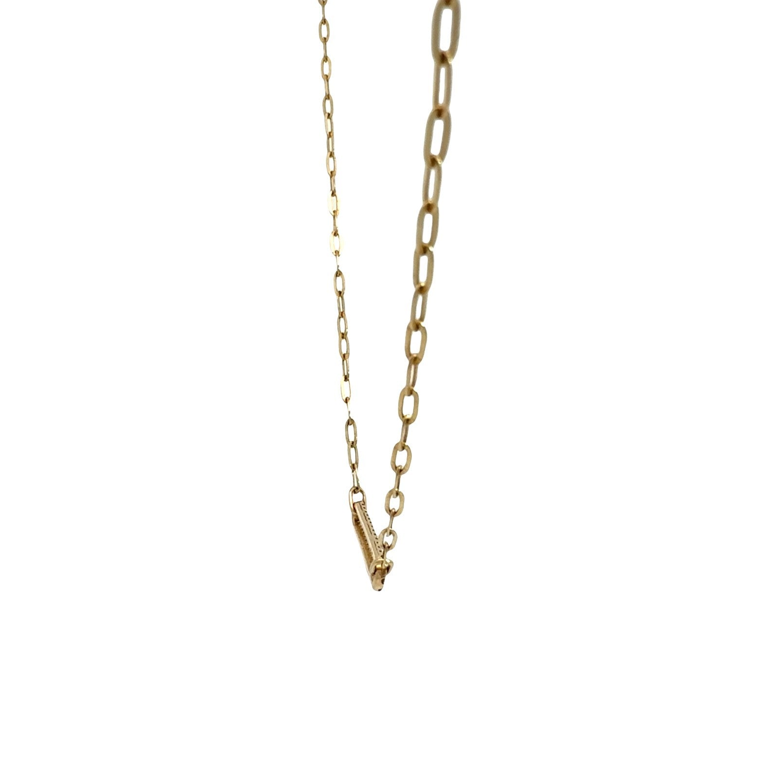 14k Yellow Gold & 0.26cttw Diamond Open Link Paperclip Chain Necklace 18"4