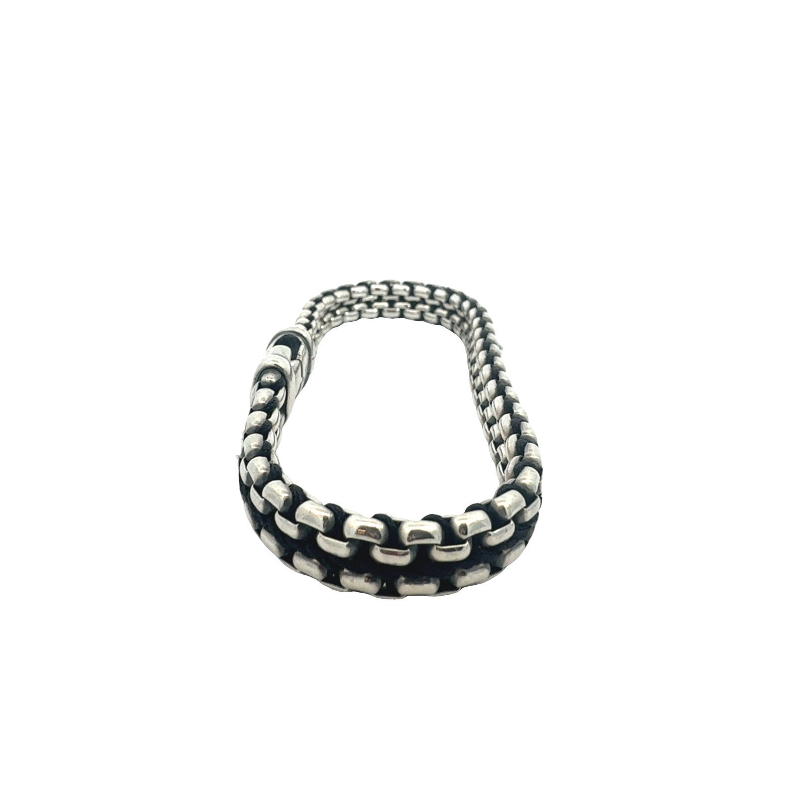 David Yurman Sterling Silver Men's Woven Box Chain Bracelet3