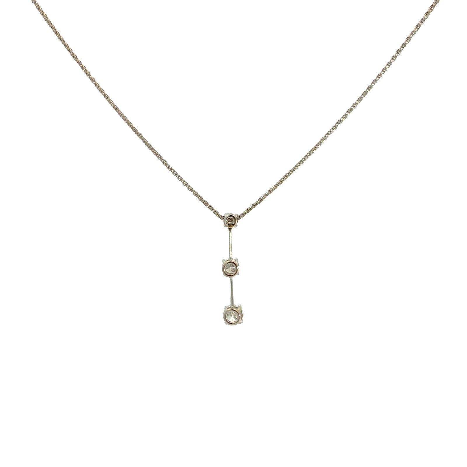 Roberto Coin 18k White Gold Three-Stone 0.71cttw Diamond Pendant Necklace4