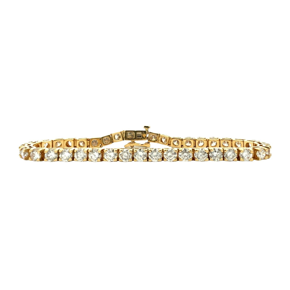 18k Yellow Gold and 9.13cttw Diamond Tennis Bracelet0