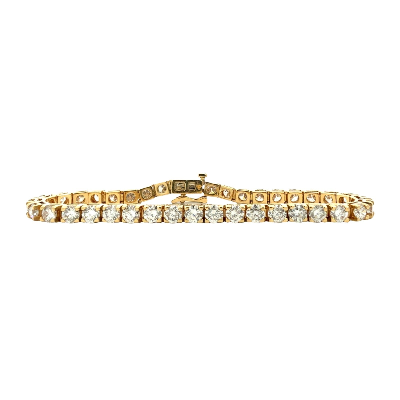 18k Yellow Gold and 9.13cttw Diamond Tennis Bracelet0