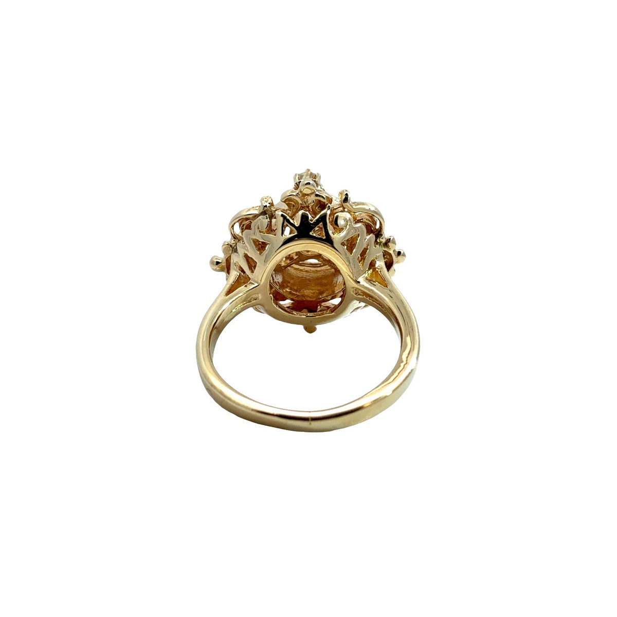 Vintage 14k Yellow Gold 0.39cttw Diamond Filigree Cocktail Ring3