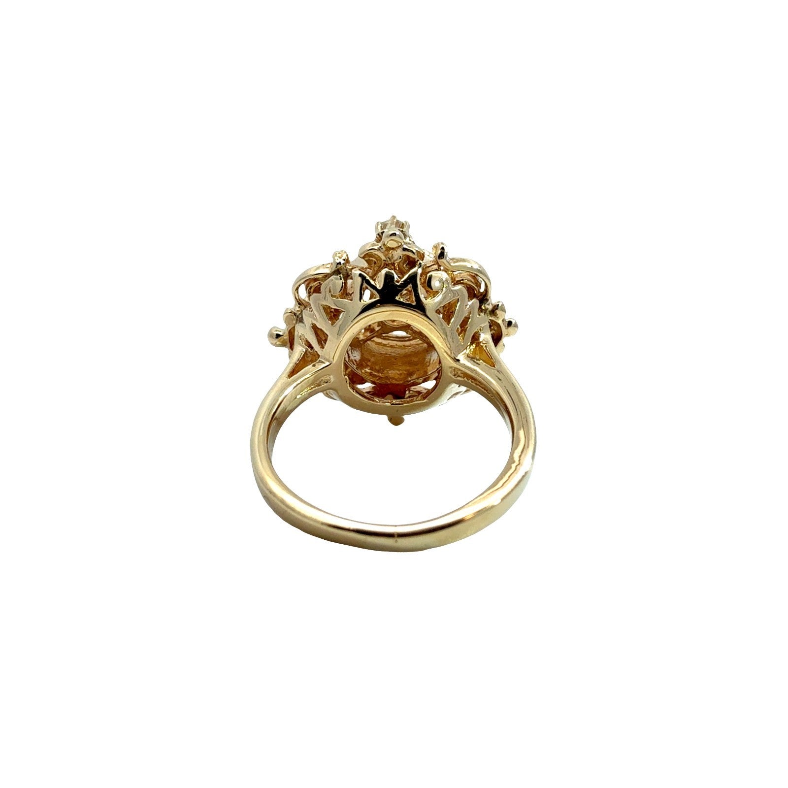 Vintage 14k Yellow Gold 0.39cttw Diamond Filigree Cocktail Ring3