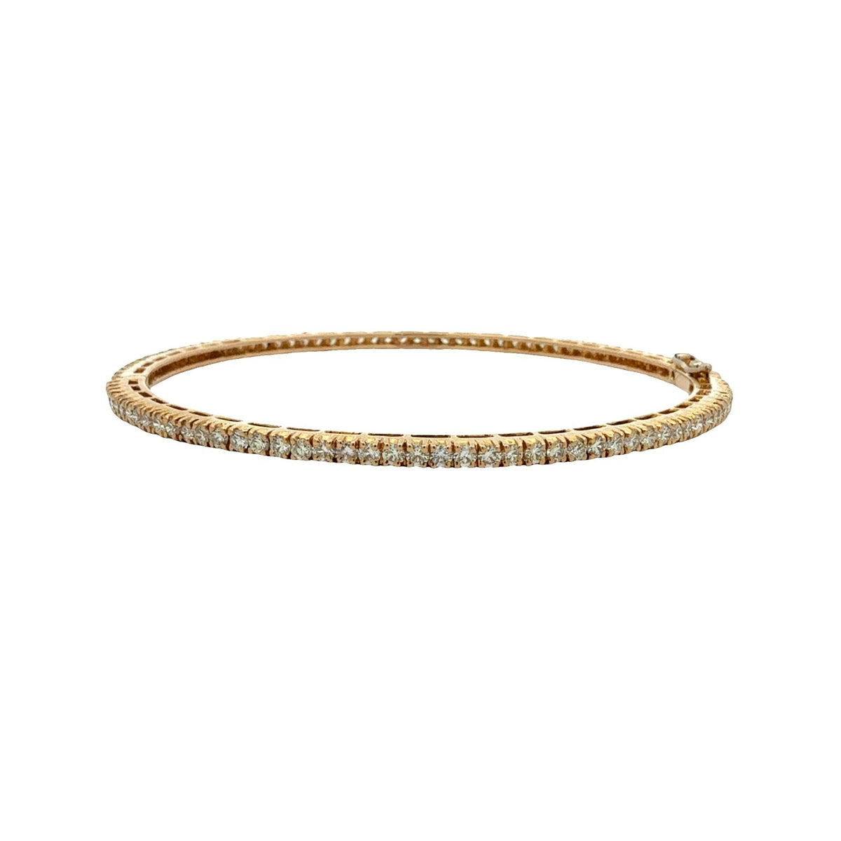 18k Yellow Gold and 3.03ctw Diamond Bangle Bracelet 7.25"0