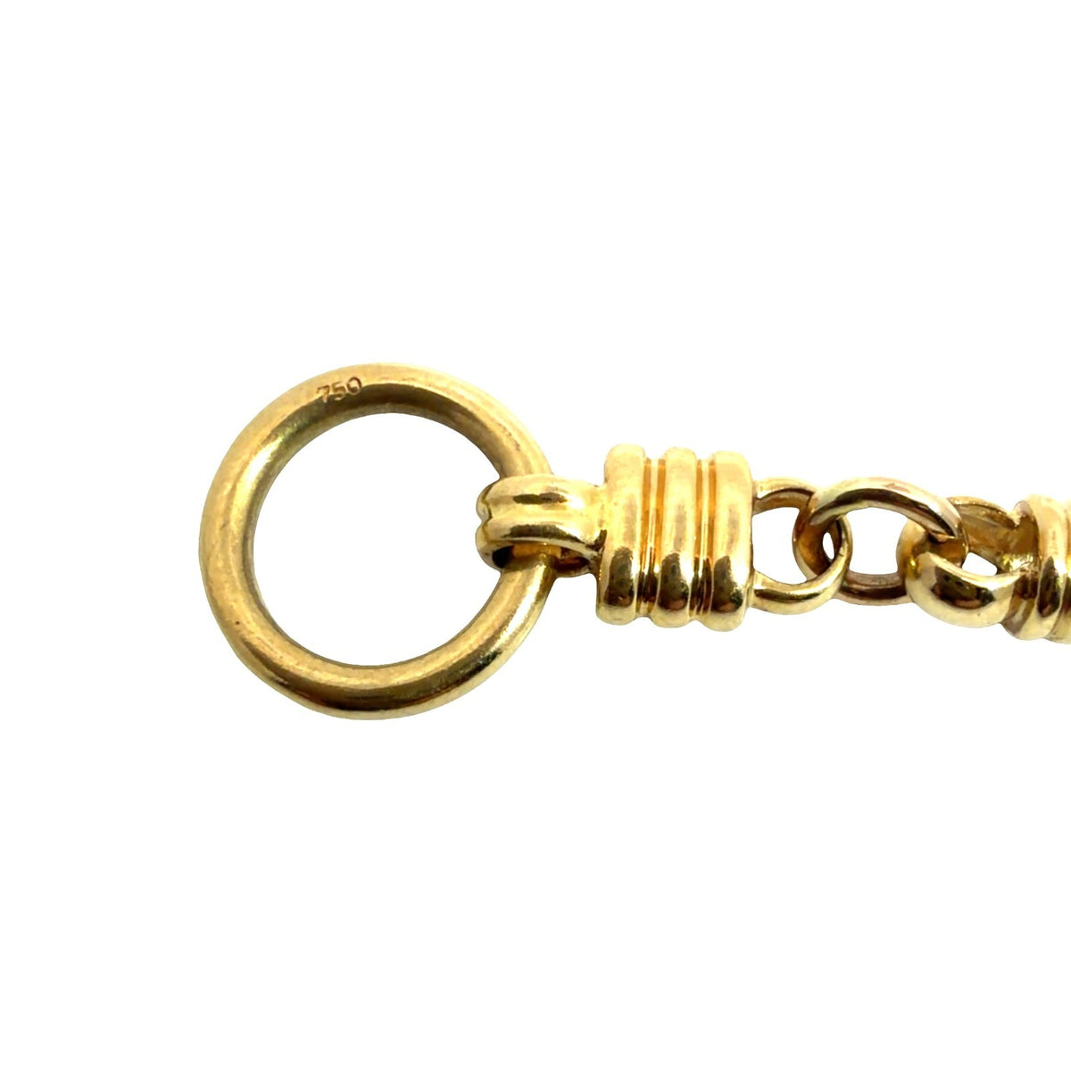 18k Yellow Gold I Love You Heart Charm Diamond Chain Bracelet 6.5 in1