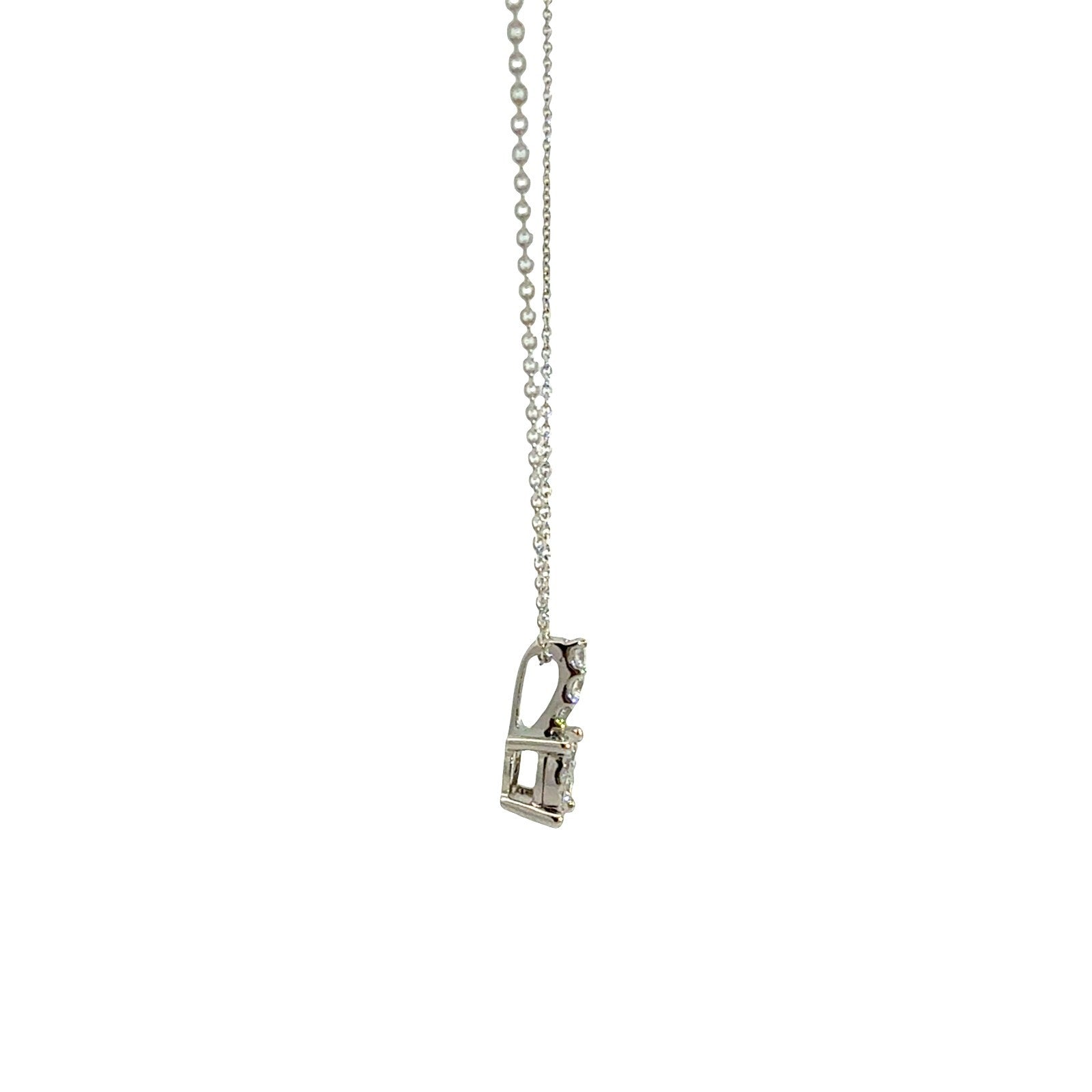 14k White Gold 0.19cttw Diamond Cluster Pendant Necklace4