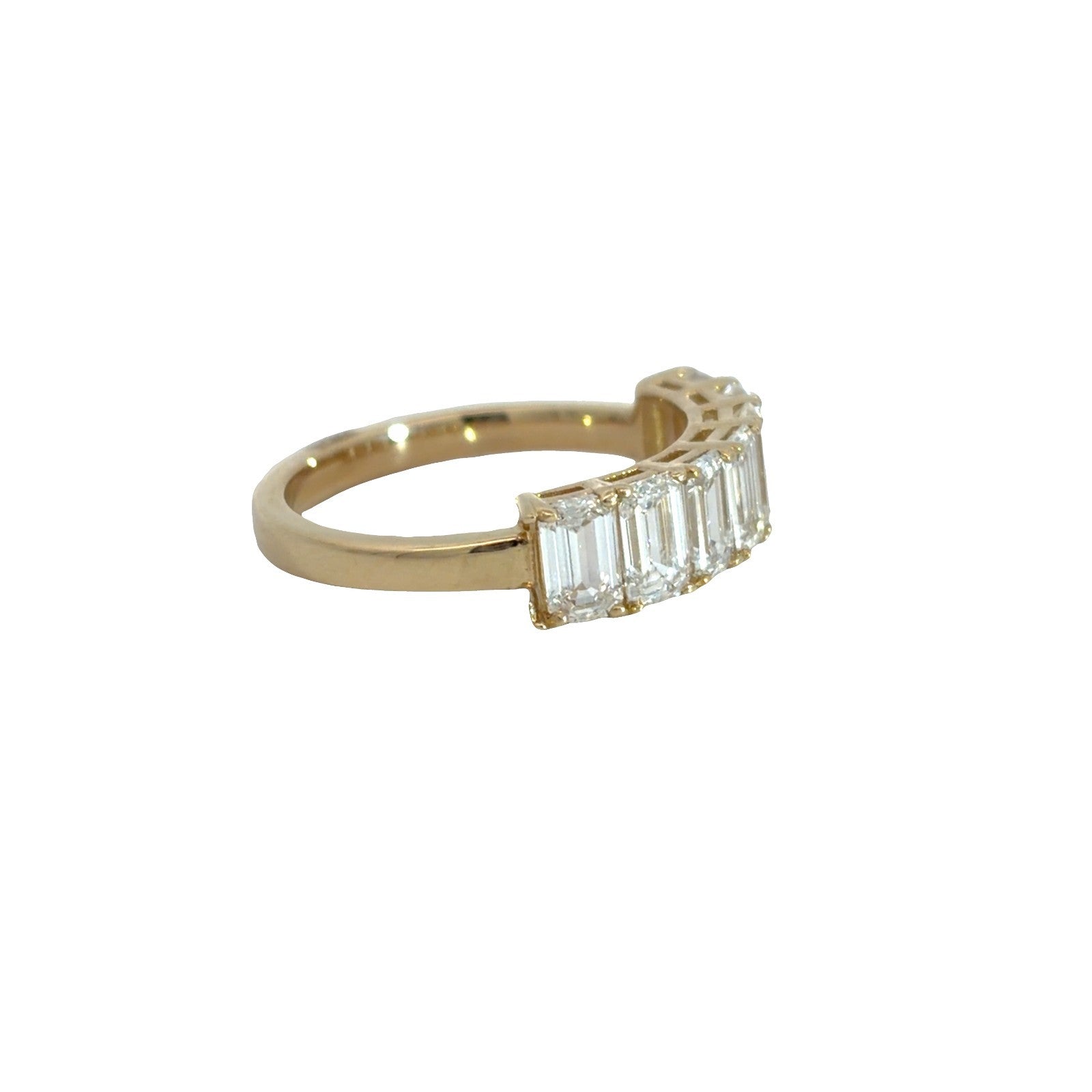 14K Yellow Gold Lab Created 2.10cttw Emerald Cut Diamond Wedding Band Ring4