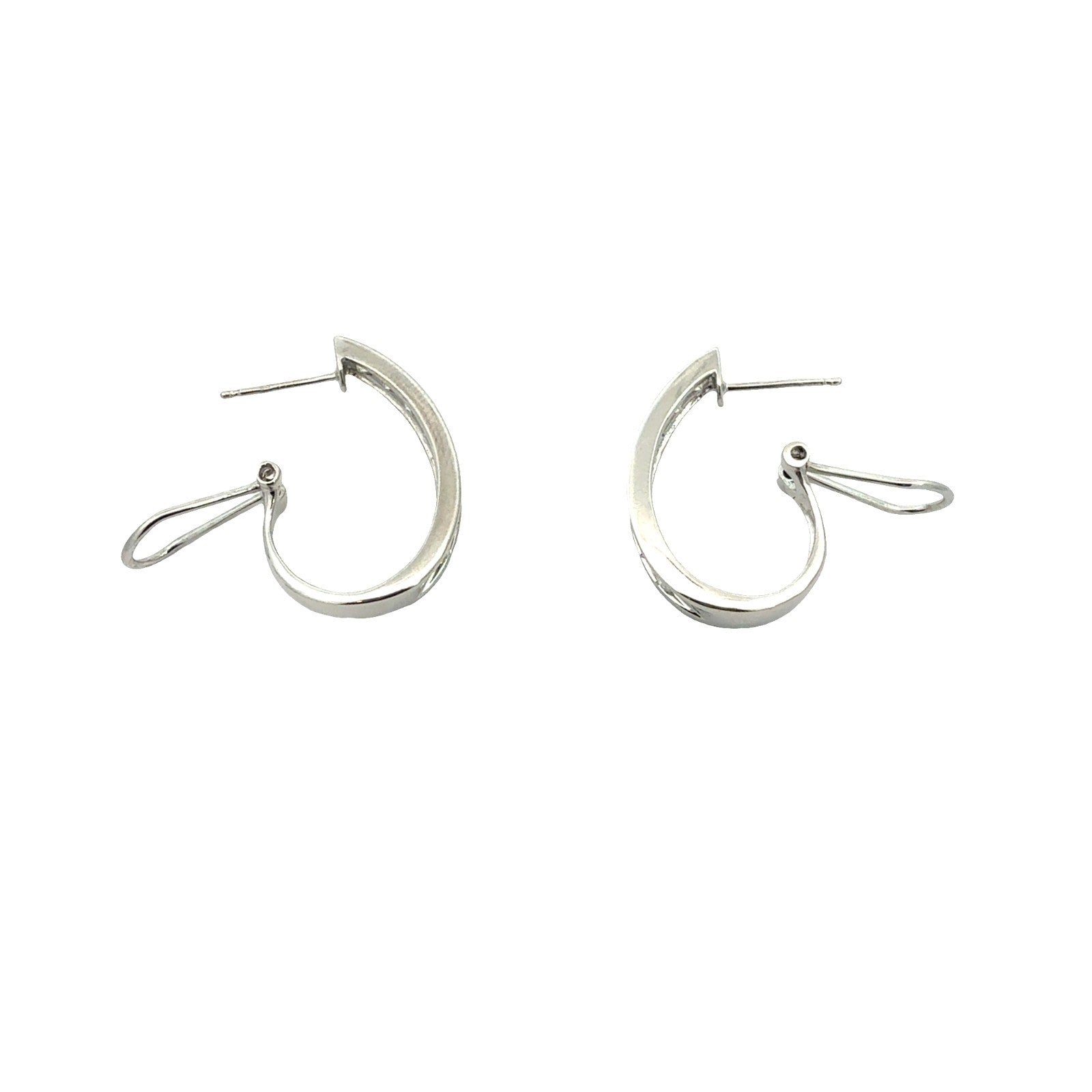 14k White Gold 0.96ctw Brilliant Pavé Diamond Earrings4