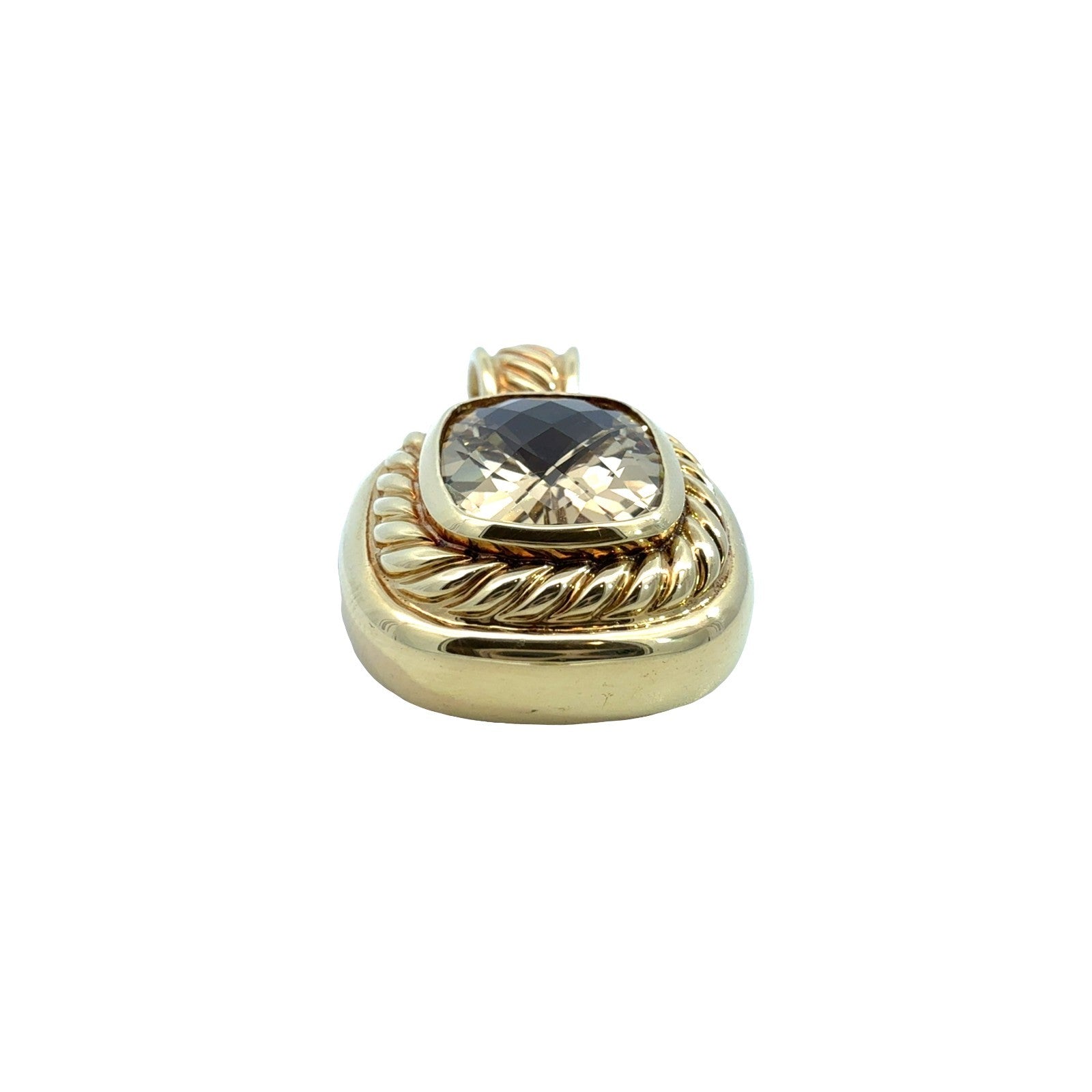 David Yurman 18k Yellow Gold Cushion-Cut 6.03tcw Citrine Enhancer Pendant1