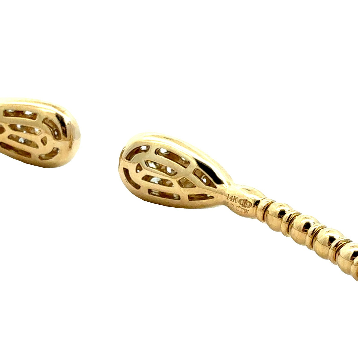 14k Yellow Gold and 0.50cttw Diamond Oepn Cuff Bracelet5